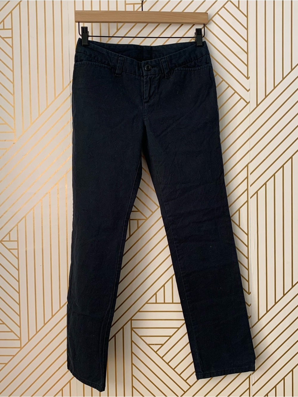 Gap Skinny Ankle Cotton blend Black stretch Pants twill crop cropped staple 2
